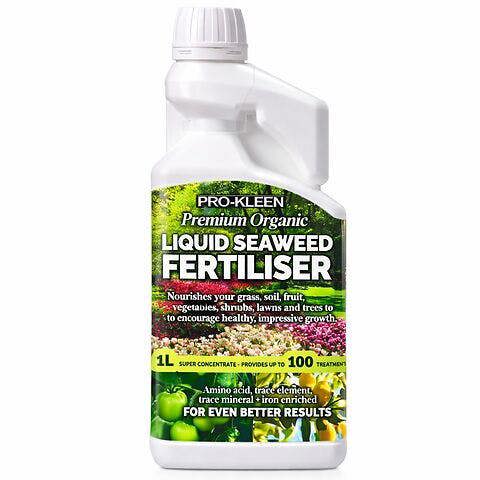 ProKleen Pro-Kleen Organic Liquid Seaweed Fertiliser 1L Ascophyllum Seaweed Extract for Grass Vegetables Fruit Flowers Shrubs Lawns