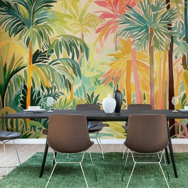 Origin Murals Pretty Palms - Emerald Green