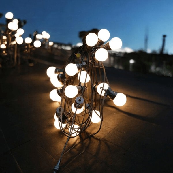 Lighting Legends 13M / 42FT "Chalky White" Connectable LED Outdoor String Lights