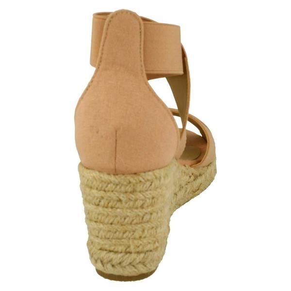 Savannah Ladies Savannah Elasticated Strap Wedge Heeled Sandals F2300