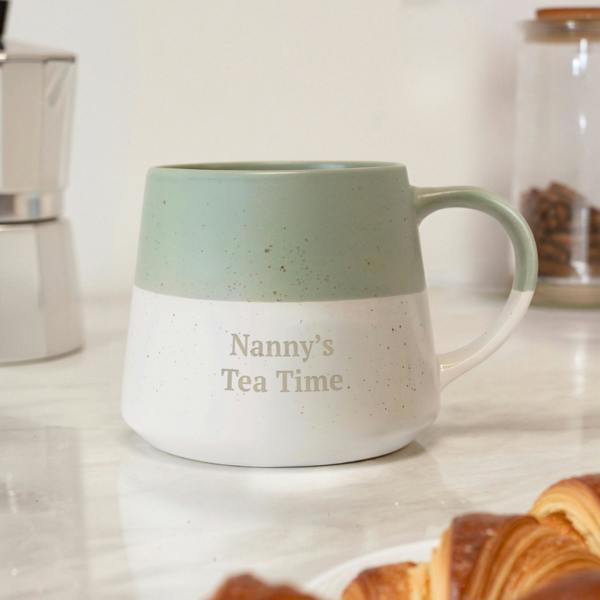 Abode Home & Gifts Personalised Sage Green Speckled Ceramic Mug