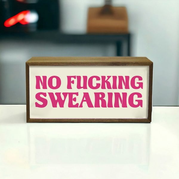 LED Light Box Sign - No Swearing Allowed (Sort Of)