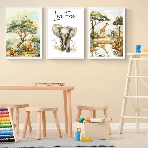 Kinder Valley Safari Live Free Pack Of A3 Poster Prints