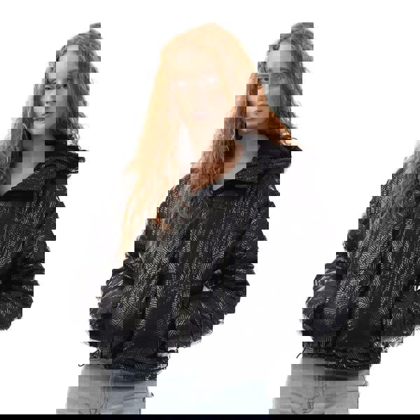 DKNY Womens/Ladies Crosswalk Print Cropped Jacket - Black - 