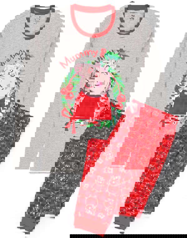 Peppa Pig Womens Red Mummy Pig Long Sleeve Long Leg Pyjama Set