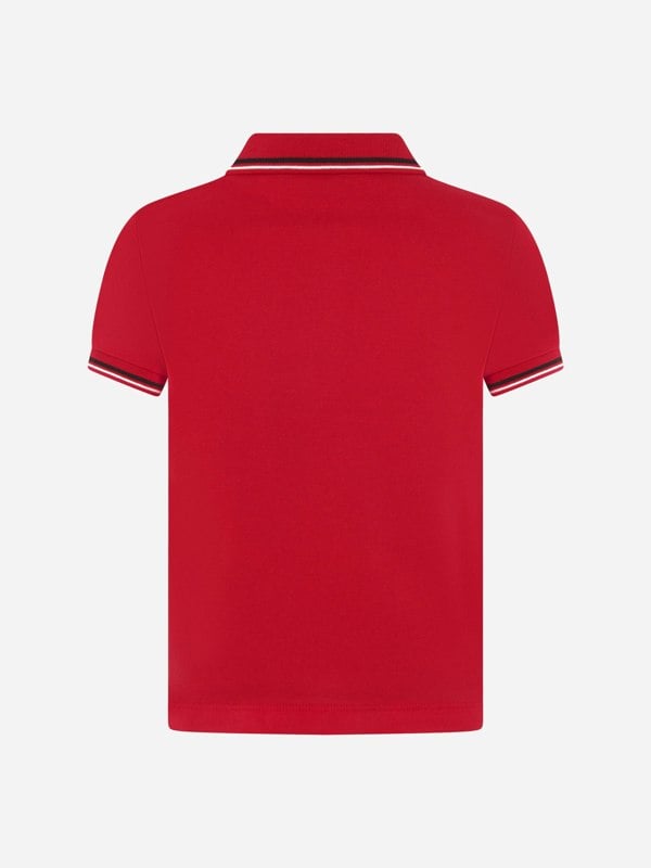Emporio Armani Boys Logo Polo Shirt in Red