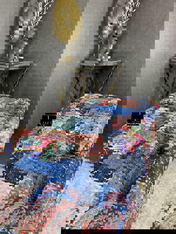 ISTOOLS Demask Upholstered Footstool Ottoman – Handmade Stylish Seating