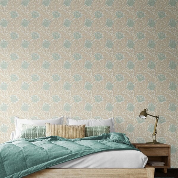 Hoopla Walls Tulip Trail - Duck Egg 10m Wallpaper