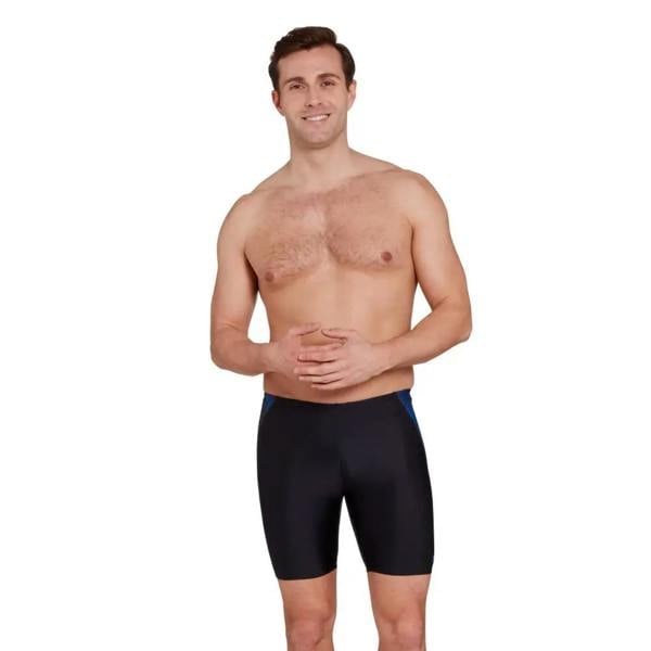 Zoggs Web Cruise Mid Swim Jammer black and blue swim trunks