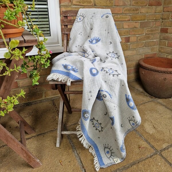 Cotton and Olive Boncuk Muslin Cotton Throw vs Towel