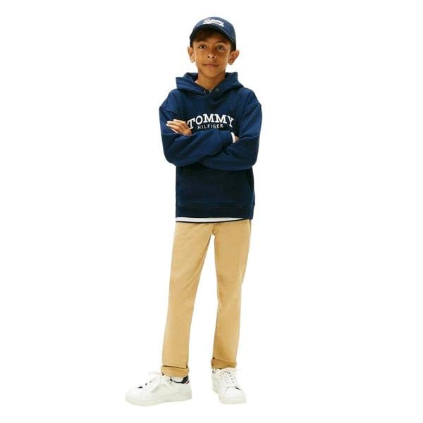 Tommy Hilfiger Childrens/Kids Logo Hooded Drawstring Hoodie - Night Navy - 