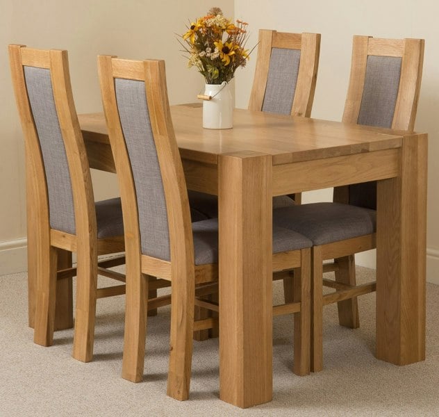 That's Furniture Kuba Small Oak Dining Table with Stanford Oak Chairs