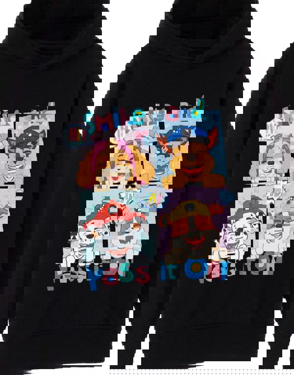 Paw Patrol Girls Black Smile And Pass It On Hoodie