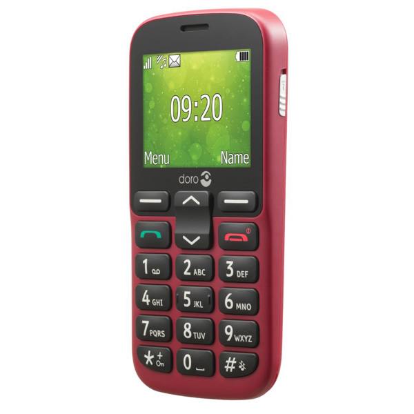 Doro 1380 2G Red Dual SIM Basic Phone with Large Buttons
