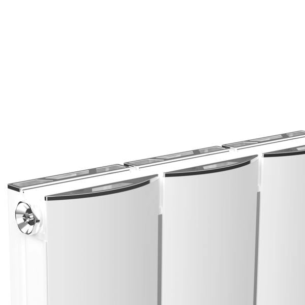 MYHOMEWARE 305mm x 1800mm Double Aluminium Panel Radiator in White - Model Diva - Wall-mounted