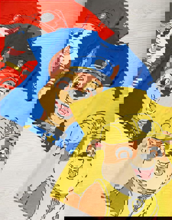 Paw Patrol Boys Multicoloured Marshall, Rubble & Chase Multi-Pack of 3 Short-Sleeved T-Shirts