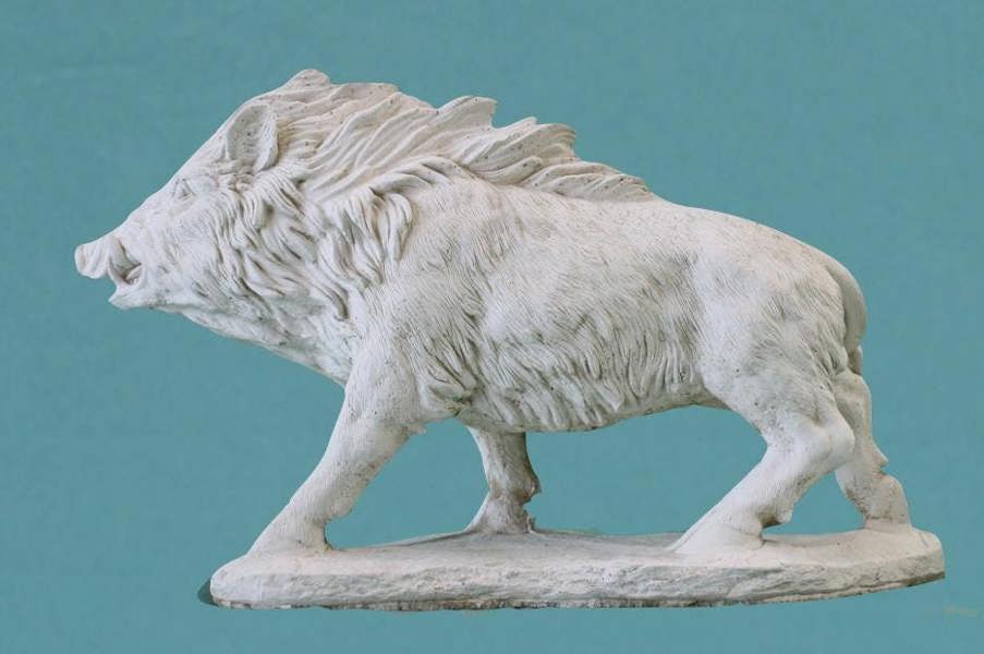 Large wild boar stone statue
