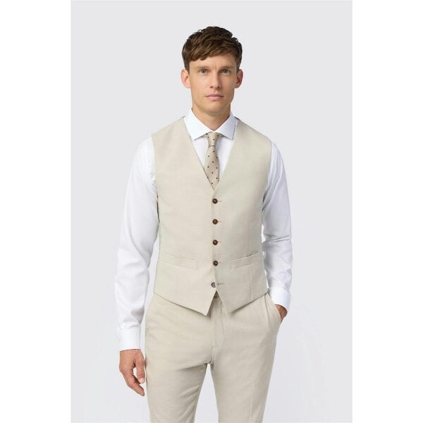 Antique Rogue Slim Fit Blake Ecru Waistcoat