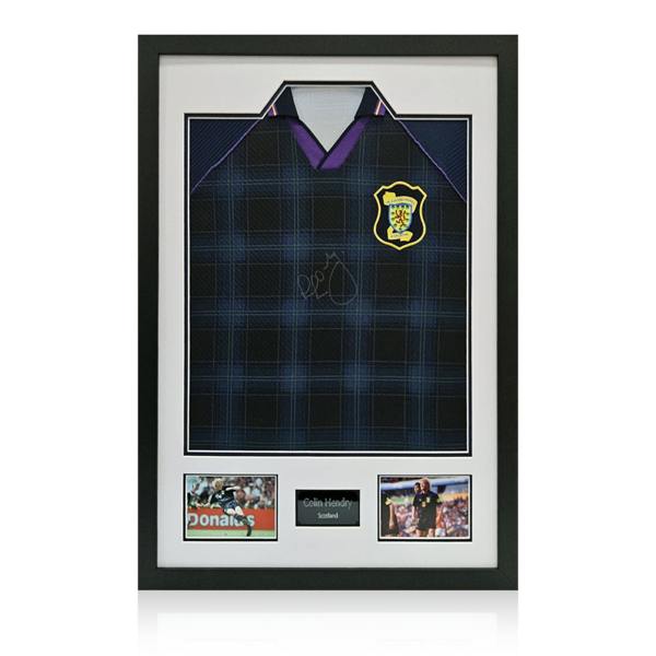 Colin Hendry Signed Scotland 1996 Shirt Premium Frame.