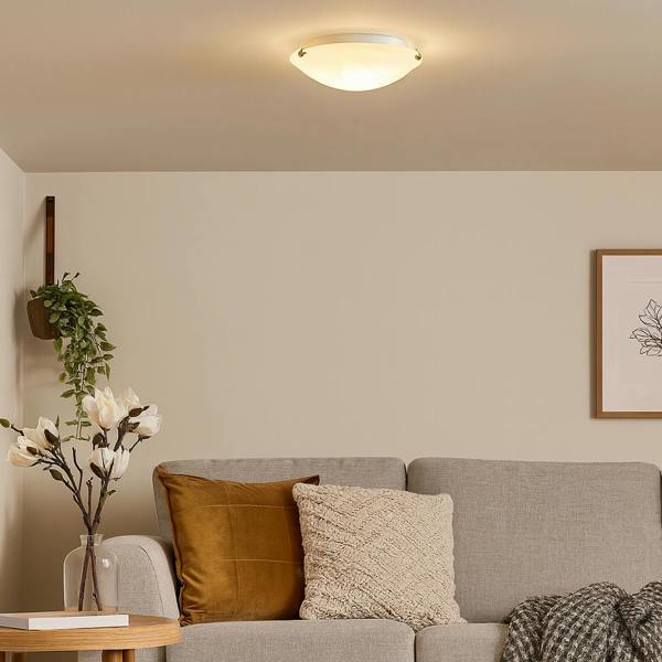 Pagazzi Lighting Kent 2 Light Flush Ceiling Light Antique Brass