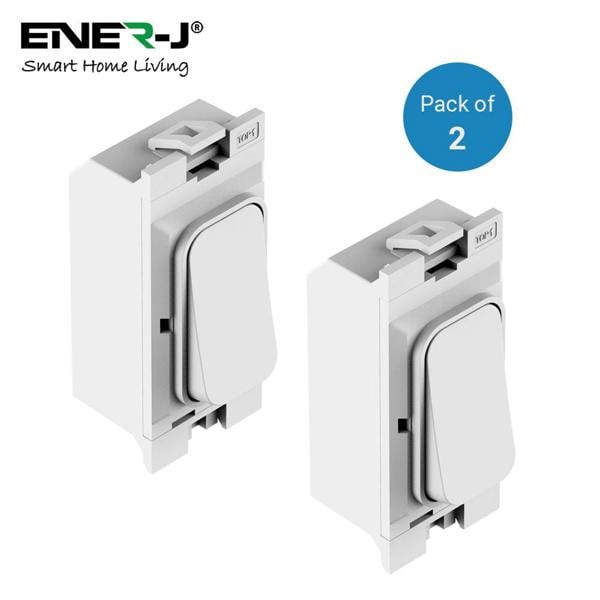ENER-J 1 Gang Wireless Kinetic Switch Style, White Body (ECO Series) - Pack of 2