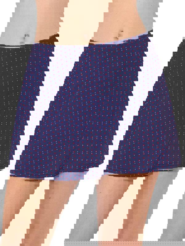 Navy & Red Polka Dot Swim Skirt