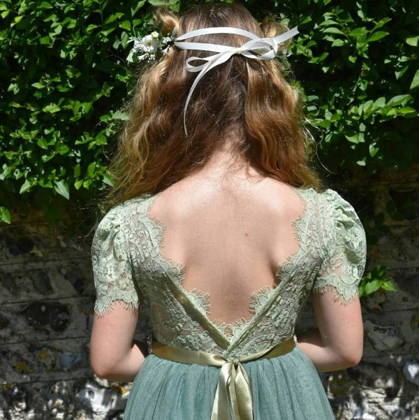 UK Flower Girl Boutique Bohemian Camilla Dress - Fern Lace