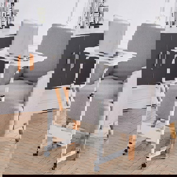 Living and Home Height Adjustable Mobile Table Overbed Desk with Wheels