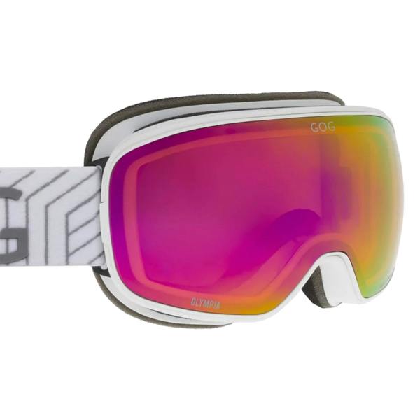 GOG Eyewear Unisex Olympia UV400 Ski Snowboard Goggles with Magnetic Anti-Fog Double Lens - One Size - Matt White