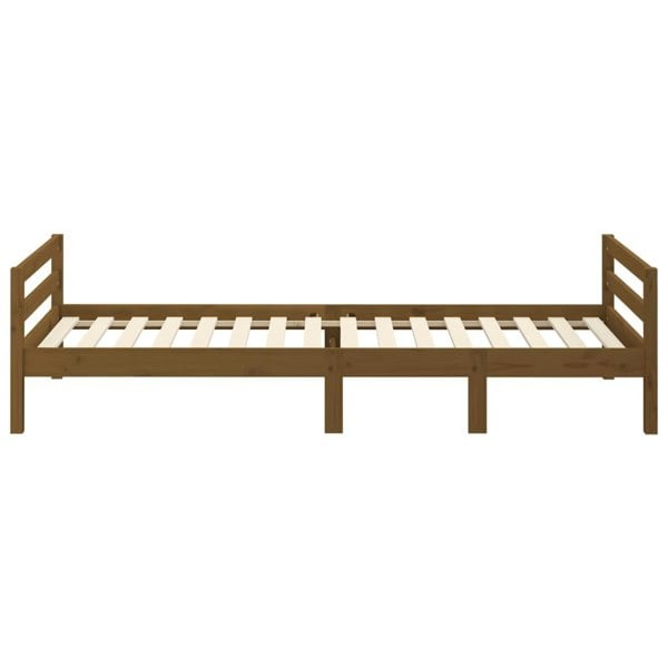 Berkfield Bed Frame Honey Brown 75x190 cm 2FT6 Small Single Solid Wood Pine