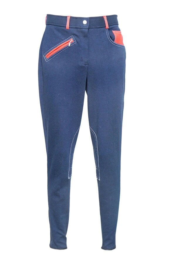 eQuitack Women's Performance Diesel Horse Riding Jodhpurs Navy/Red