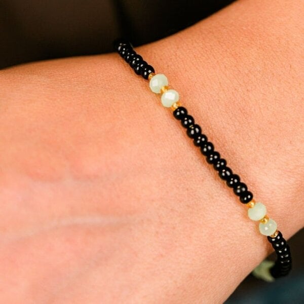 The Colourful Aura Black Silver Bead Daily Elegant Indian Mangalsutra Adult & Kids Nazaria Bracelet