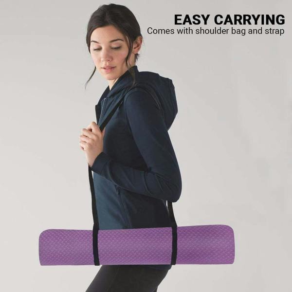 ROMIX Pro Yoga Mat with Alignment Lines, 6mm Non Slip Lightweight Exercise Mat with Carry Bag and Strap