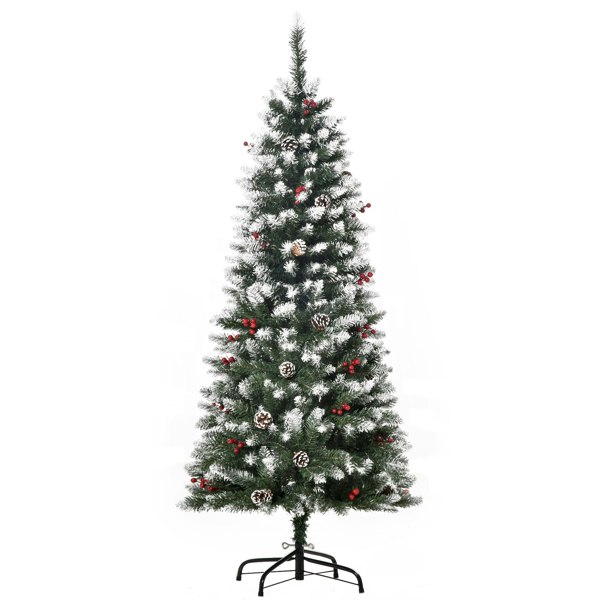 HOMCOM 5FT Artificial Christmas Tree Xmas Indoor Decoration w/ Pinecone