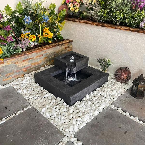 Tranquillity Water Features Oasis Pour Contemporary Solar Water Feature
