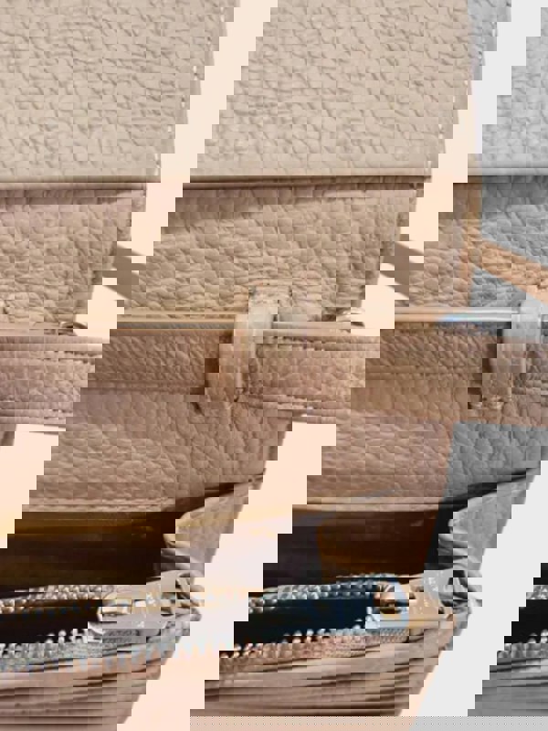 All Saints Small Leather Crossbody Bag Beige