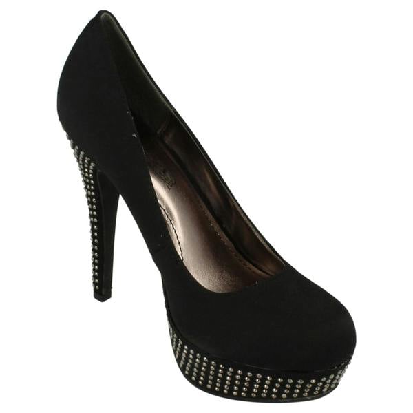 Spot On Ladies Spot On Platform Diamante Heel
