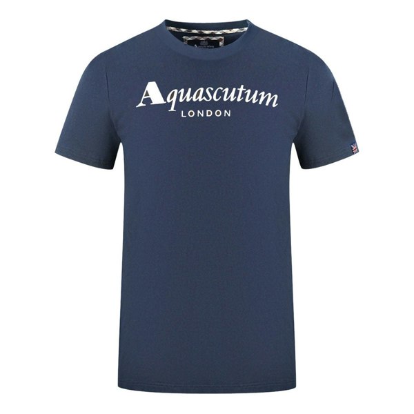 Aquascutum London Brand Logo T-Shirt - Navy Blue