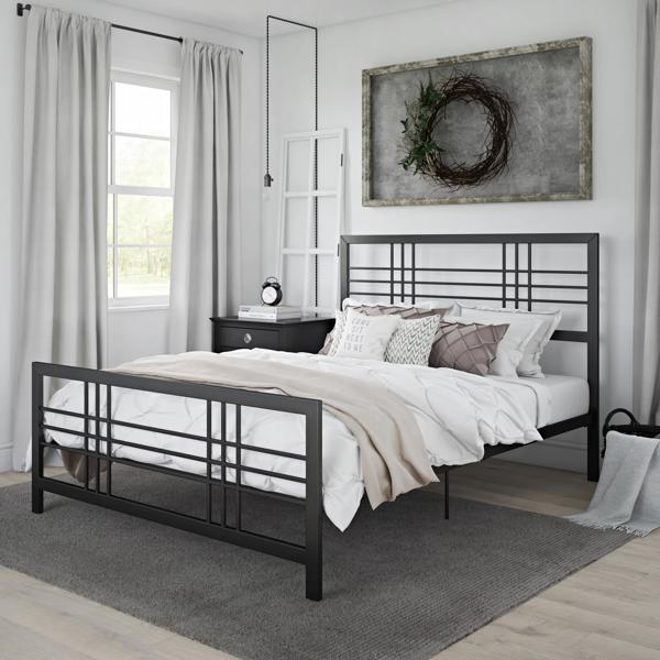 Dorel Home Burbank Metal Bed Black - Double