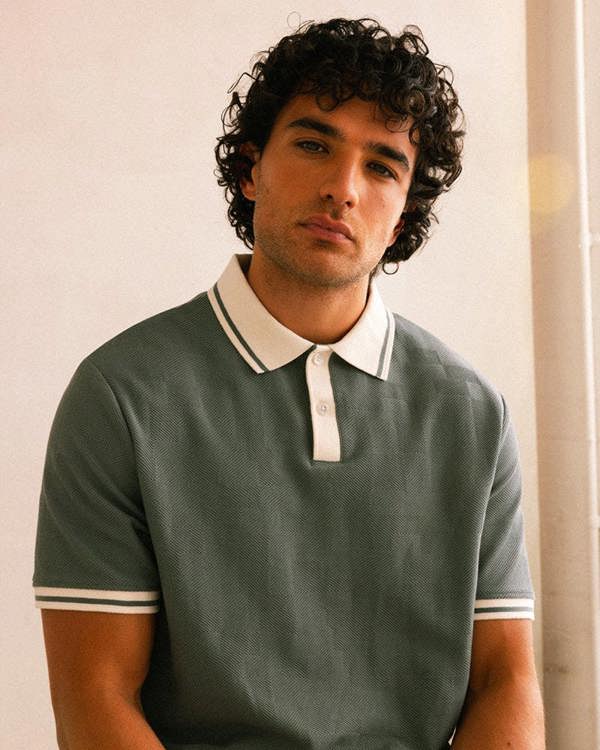 Larsson & Co Anders - Geometric Jacquard Polo Shirt