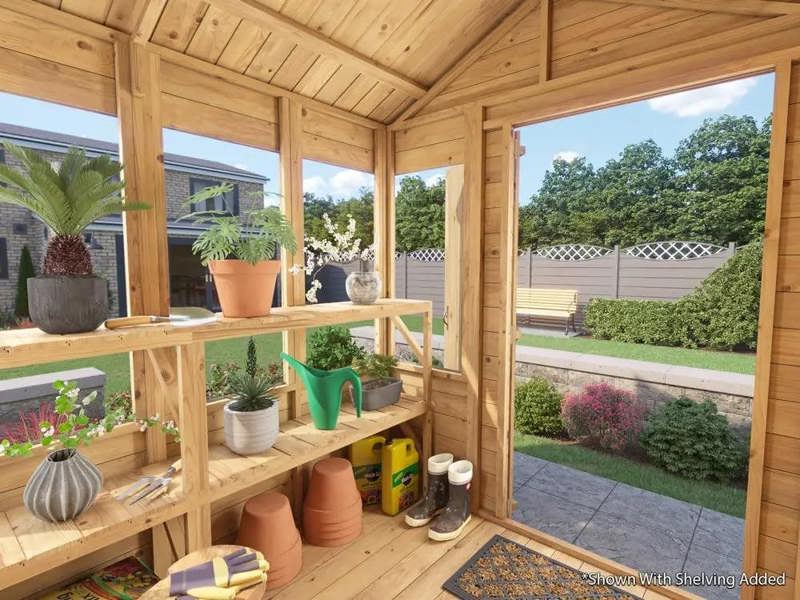 Dunster House Potting Shed Apex Roof W6' x D6' (W1.8m x D1.8m) Superfelt Included Overlord Modular