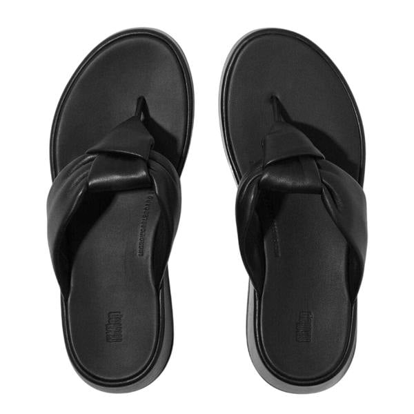 FitFlop Womens/Ladies Mode Knotted Leather Sandals - Black - 