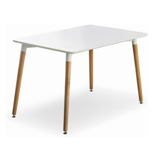 Life Interiors Halo Dining Table for 4 or 6 Seating - Single White Table, Modern Design