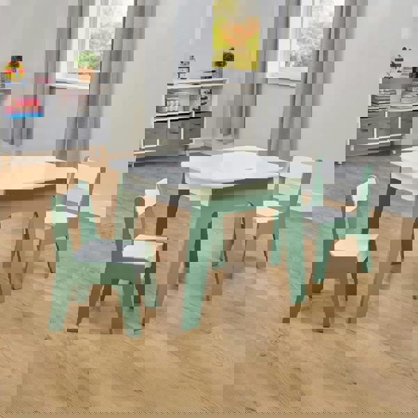 Liberty House Toys Kids 4-in-1 Play Table and Two Chairs Set