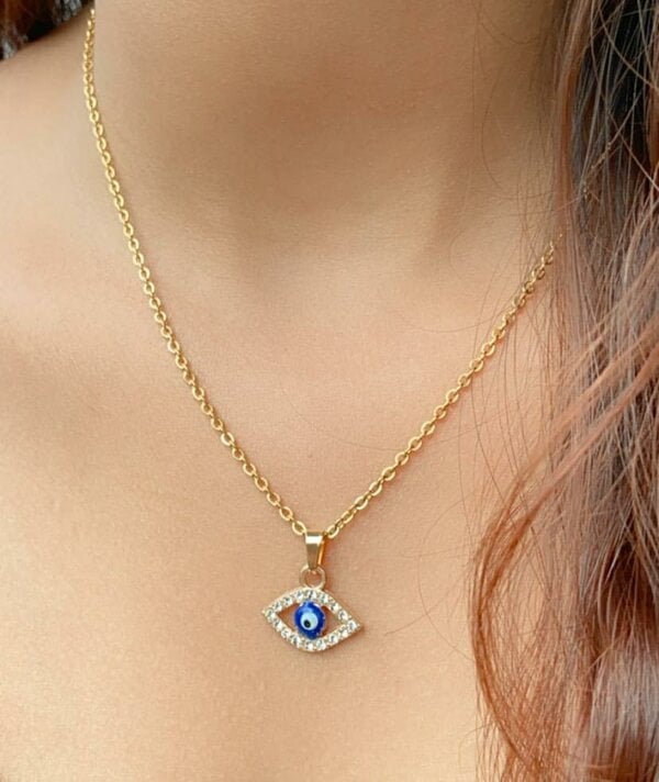 The Colourful Aura Evil Eye Zircon Minimalist Adjustable Turkish Boho Charm Pendant Necklace