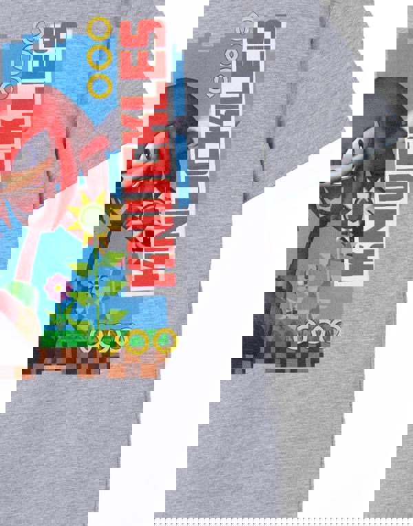 Sonic the Hedgehog Unisex Kids Grey Knuckles Short Sleeved T-Shirt