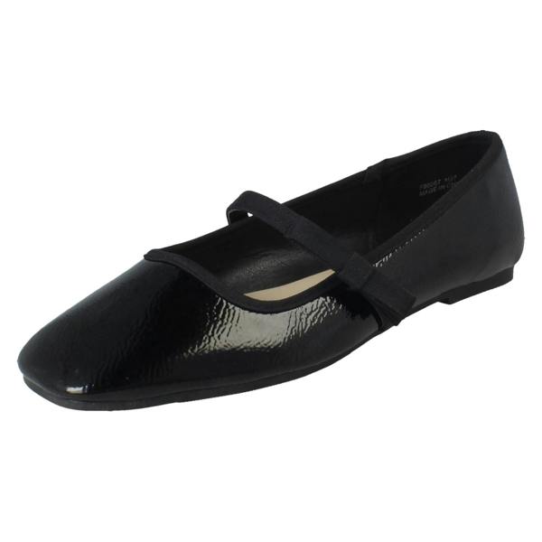 Savannah Ladies Savannah Slip On Elastic Strap Bow Detailed Mary Jane Shoes F80567