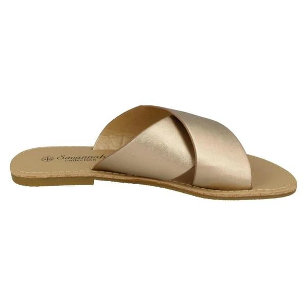 Savannah Ladies Savannah Flat X Strap Mules