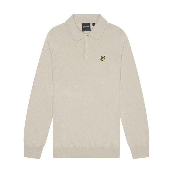 Lyle & Scott Mens Knitted Cotton Merino Long-Sleeved Polo Shirt - Cove