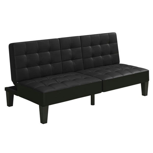 Dorel Home Adalynn Convertible Sofa Bed Faux Leather Black